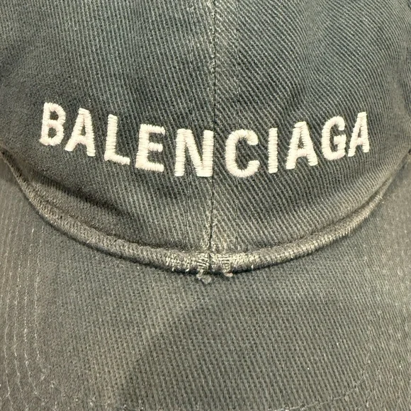 Balenciaga Dark Blue Gray Distressed Cap EUC - Picture 4 of 12